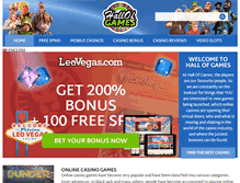 Tablet Screenshot of hallofgames.com